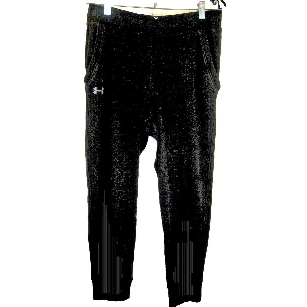 Womens UnderArmour Black Loose Fit Cotton Exercise Pants sz Med (30x24)